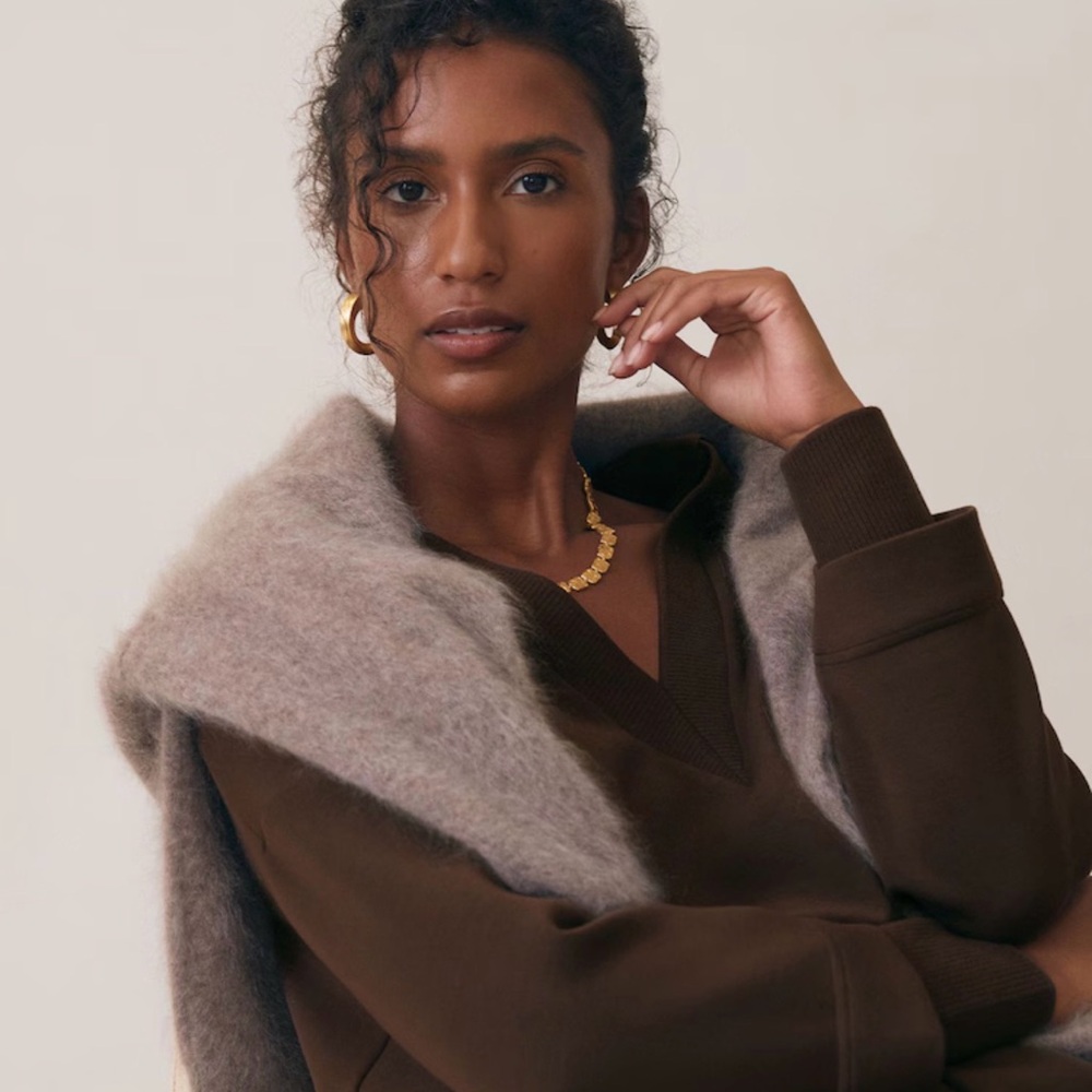 NWT Reiss Bernie Sweatshirt in Chocolate | Retail $230 - Picture 10 of 10